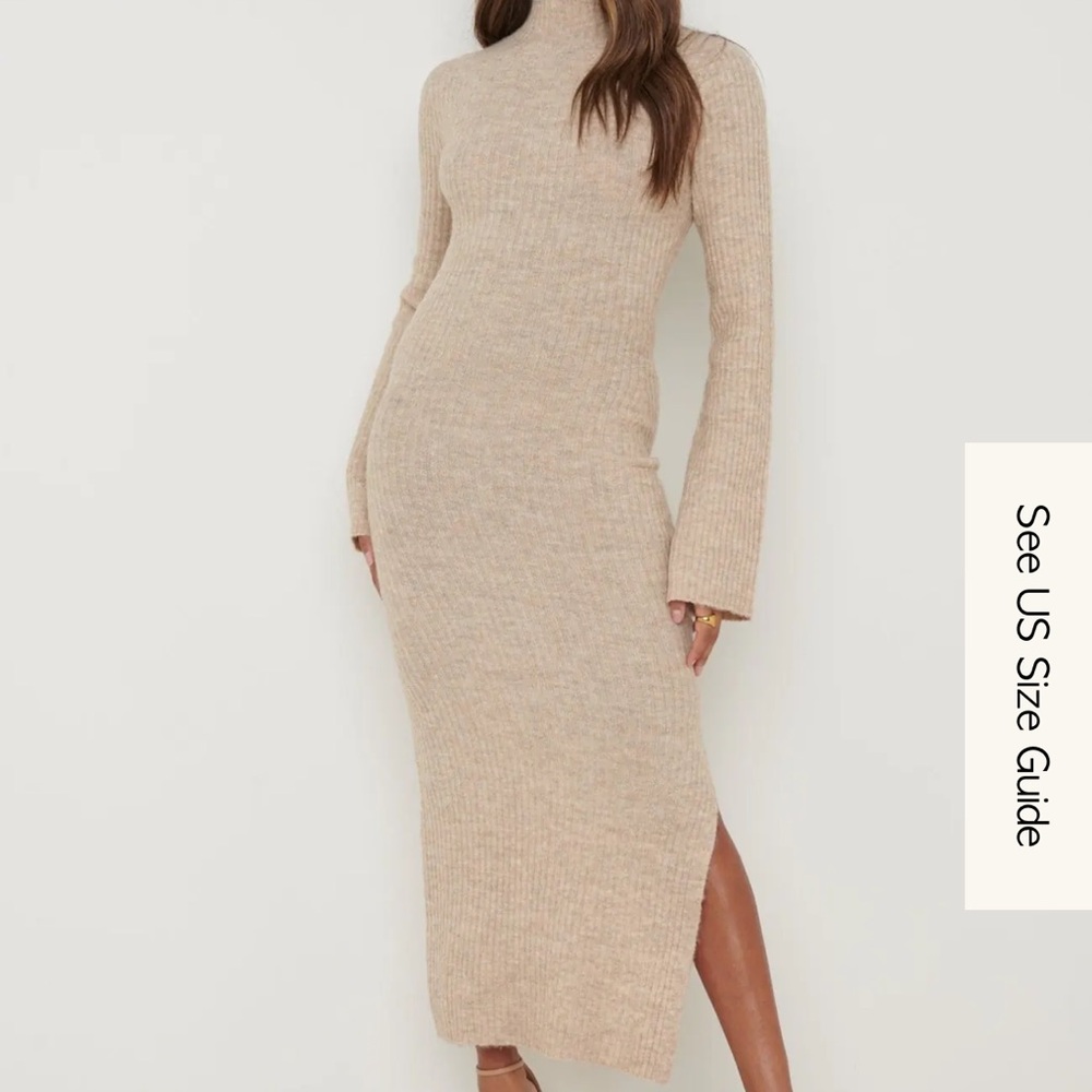 Pretty Lavish Beige Knit Maxi Dress